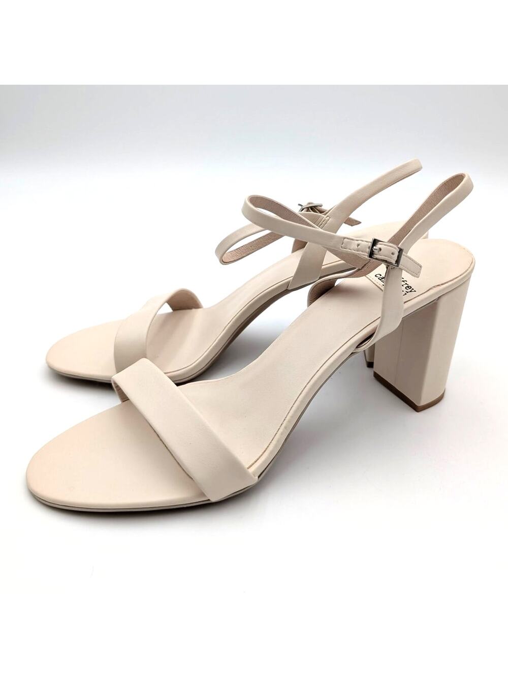 Jeffrey Campbell Go-There Block Heel Sandal Women's Ivory Size US9.5 EU40